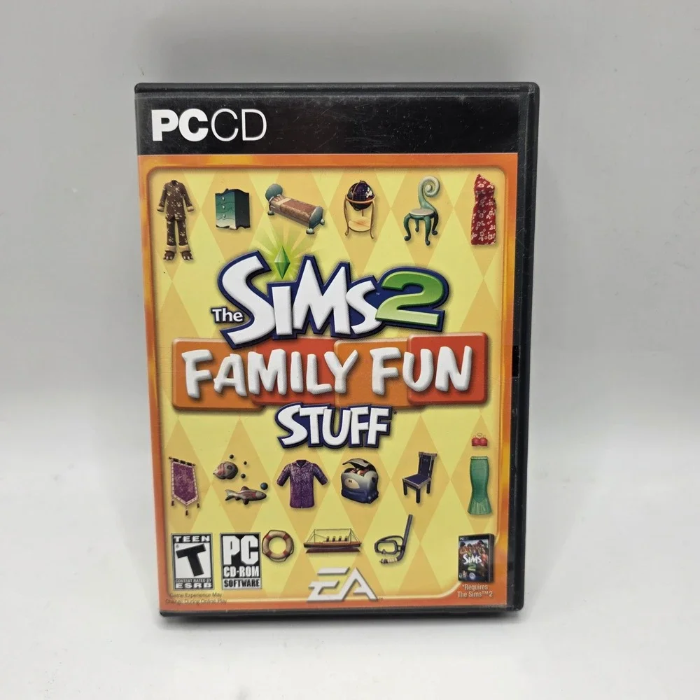 EA The Sims 2 Family Fun Stuff Yellow Expansion Pack Retro Sim Game